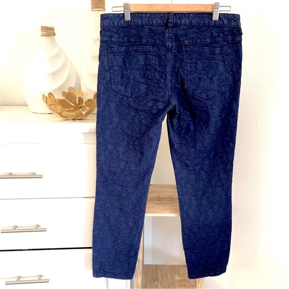 Free People Woman’s Blue Textured Stretch Printed Skinny Jeans Pants Size 30 - Picture 5 of 16